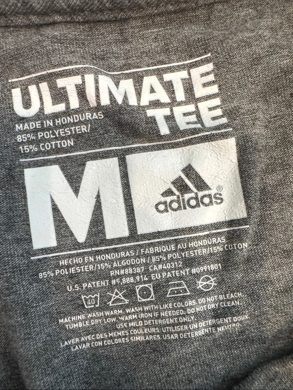 adidas Heather Gray Long-Sleeve Athletic Tee